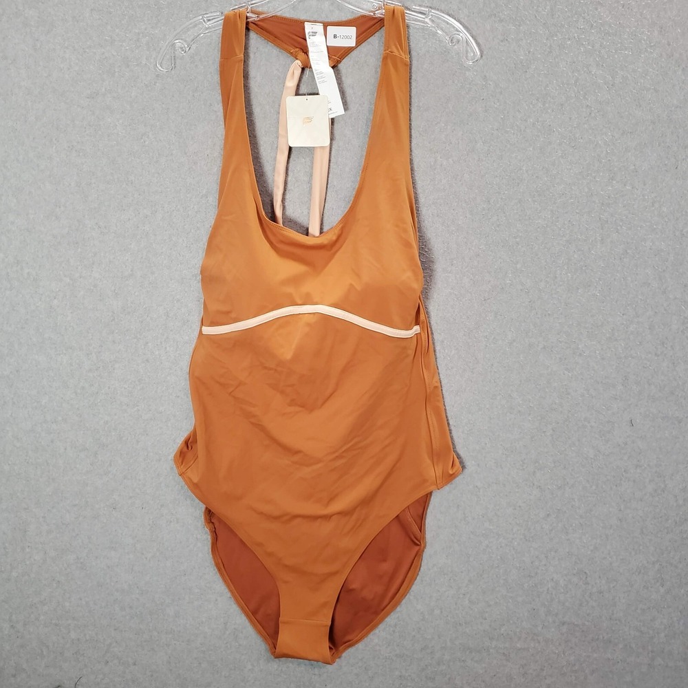 Fabletics Women Swimwear 2X Orange‎ Gabriella Swimsuit II One Piece NWT